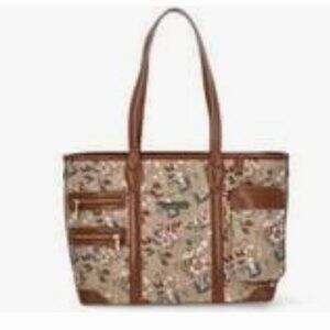 NWT FIORELLI BROOKE BROWN FLORAL TOTE